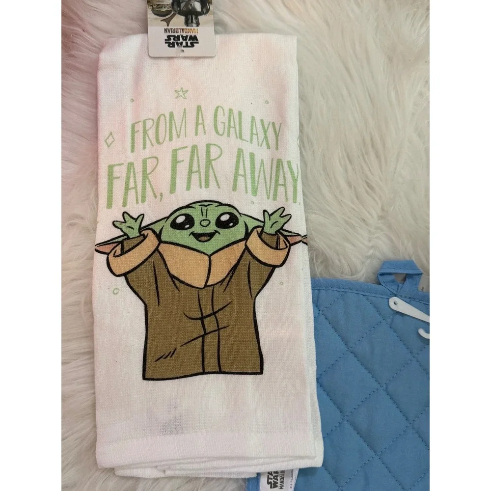 Star Wars Mandalorian Grogu Baby Yoda Kitchen Set Towel Mitts Pot Holder Clips